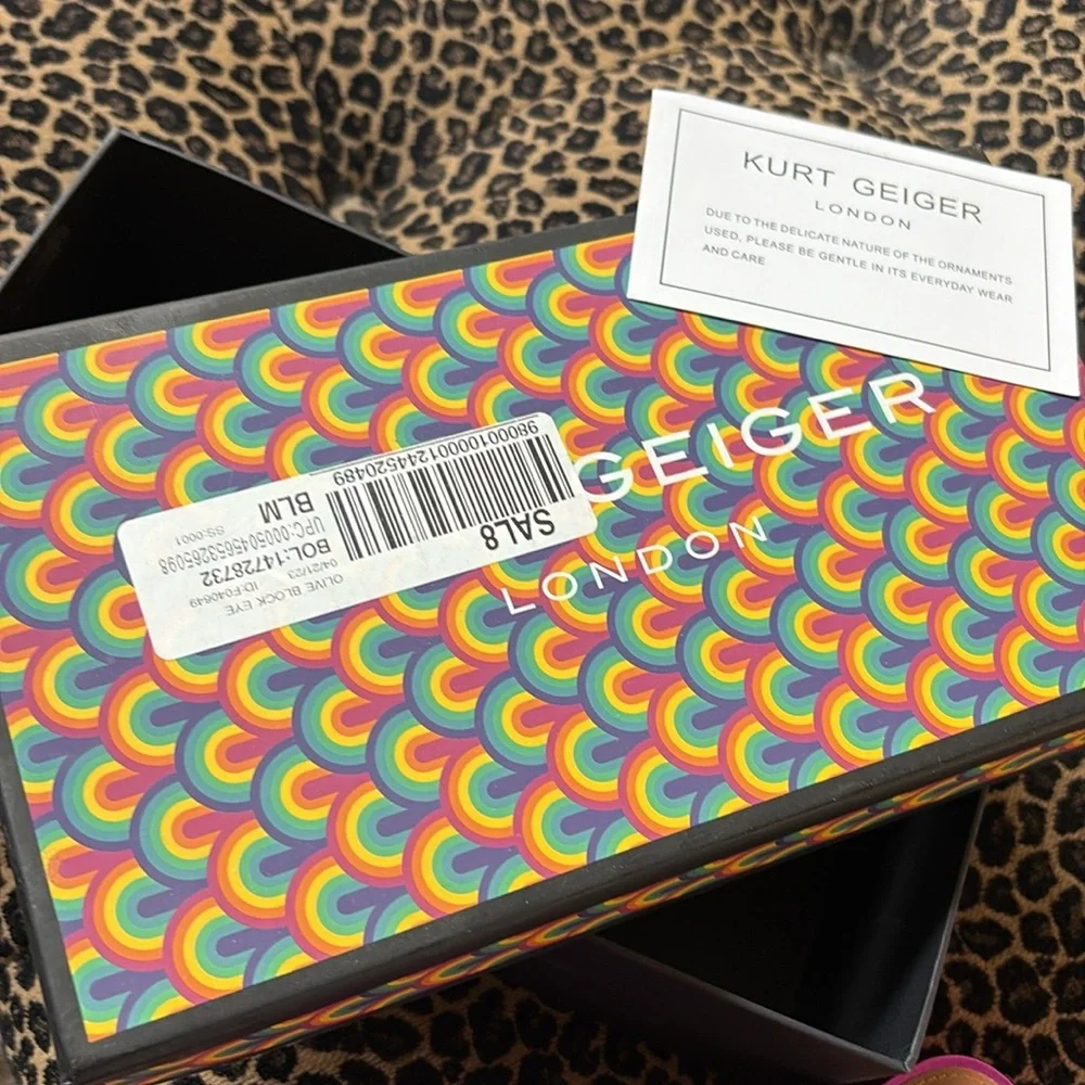 Kurt Geiger London Olive Embellished
Eye Block Heel Slide Sandals 8.5 Fuchsia - Picture 3 of 8